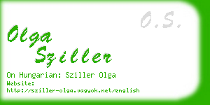 olga sziller business card